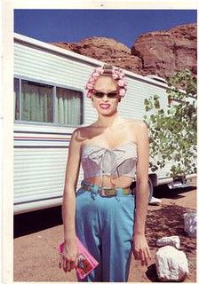 Trailer Photoshoot, Hilda Ogden, Trashy Aesthetic, Home Trailer, Vintage Americana, Vintage Trailers, Trailer Park, Hair Rollers, Hair Curlers