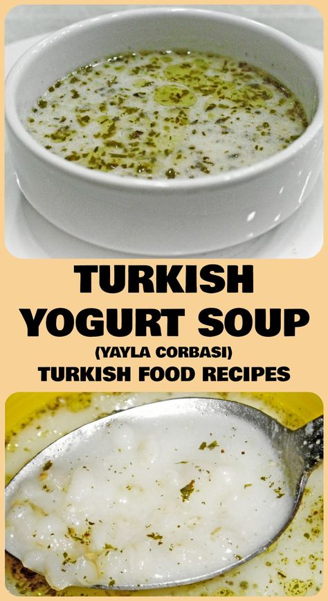 TURKISH YOGURT SOUP - YAYLA CORBASI Turkish Yogurt, Yogurt Soup, Turkish Delights, Armenian Recipes, Turkish Kitchen, Cauliflower Cheese, Turkish Food, Eastern Cuisine, Ramadan Recipes