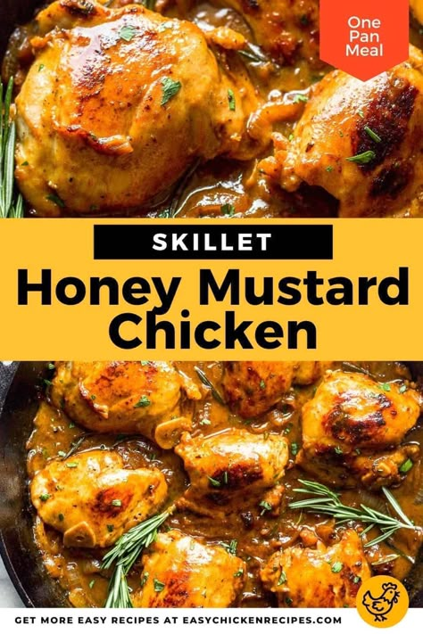 Dijon Mustard Chicken, Honey Mustard Chicken Thighs, Mustard Chicken Thighs, Honey Dijon Chicken, Honey Mustard Recipes, Mustard Chicken Recipes, Chicken Skillet Recipes, Chicken Skillet, Chicken Tender