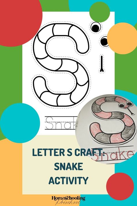 Letter S Craft: Snake Activity - Homeschooling Preschool Snake Activities, Craft Snake, Letter S Craft, Snake Activity, Letter S Crafts, Letter S Activities, Snake Crafts, Abc Crafts, Homeschooling Preschool