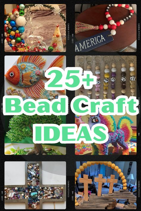 Bead Crafts: Tips and Ideas for Beginners | Dollar Tree Craft Crafts Using Beads Diy Projects, Leftover Beads Projects, What Can I Make With Beads, Crafts To Make With Beads, Glass Bead Crafts Diy Projects, Bead Ideas Crafts Diy Projects, Diy Bead Crafts Ideas, Bead Crafts To Sell, What To Make With Beads