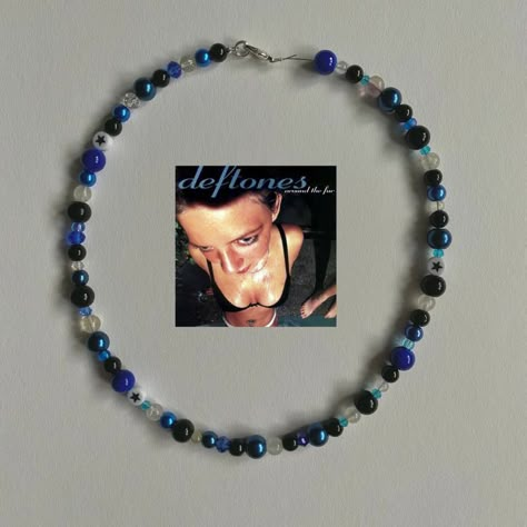 Homemade Jewelry Ideas Beads, Deftones Necklace, Handmade Gothic Jewelry, Deftones Bracelet, Occasional Clothing, Gothic Jewelry Diy, Pulseras Kandi, Diy Kandi Bracelets, Grunge Jewelry