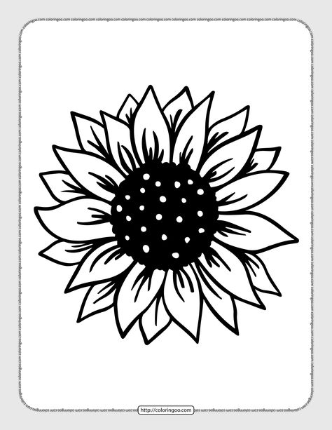 Sunflower Coloring, Printable Sunflower, Sunflower Printable, Sunflower Coloring Pages, Sunflower Colors, White Sunflowers, Car Decals Vinyl, Cricut Vinyl, Printable Coloring Pages