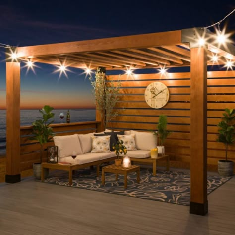 Gazebo Landscaping, Modern Pergolas, Wooden Pergolas, Cabana Ideas, Modern Pergola Designs, Pool Gazebo, Living Pool, Cedar Pergola, Modern Pergola