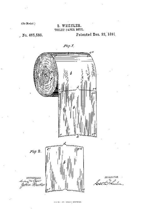 A 1891 patent about which way to hang toilet paper. Plumbing Humor, Toilet Signage, Ryan Jones, Take Out The Trash, Blueprint Art, Patent Drawing, Paper Printable, Live Your Best Life, Literature Art