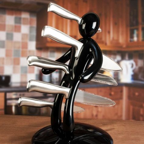 THE EX Kitchen Knife Set - $80 Apartment Things, Quirky Kitchen, Future Gadgets, Fancy Kitchens, Technology Gifts, Knife Holder, Spy Gadgets, Knife Set Kitchen, Latest Gadgets