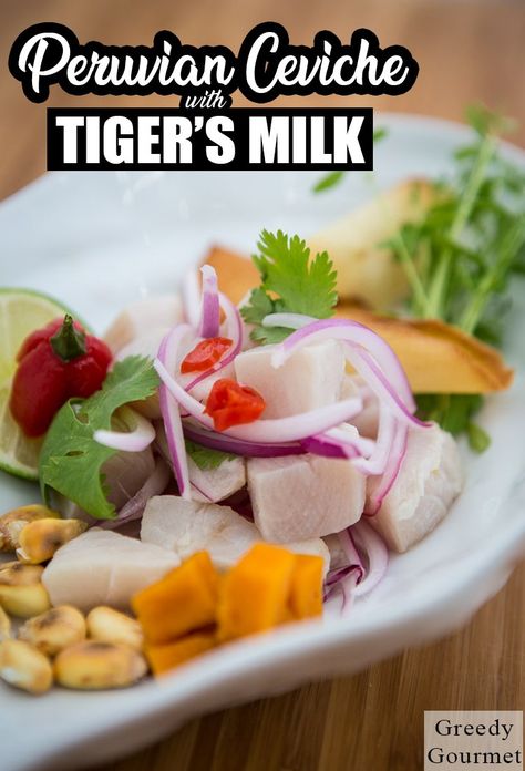 Learn how to make tiger's milk, then prepare Peruvian ceviche with it. The ceviche recipe is light refreshing on a hot summer's day and is quick to prepar. Tiger Milk Ceviche, Tigers Milk Recipe, Ceviche Recipe Peruvian, Seviche Recipes, Fish Starter Recipes, Peruvian Ceviche Recipe, How To Make Ceviche, Ceviche Recipes, Korma Curry