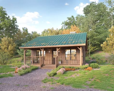 26' X 26' Lazy Bear Cabin Architectural Plans Small 670SF Budget House Blueprints - Etsy Small Cabins On A Budget, Inexpensive Cabin, Aspen Cabin, Getaway Cabin, House Plans For Sale, Small Cabin Plans, Lazy Bear, Bear Cabin, Cabin Floor Plans