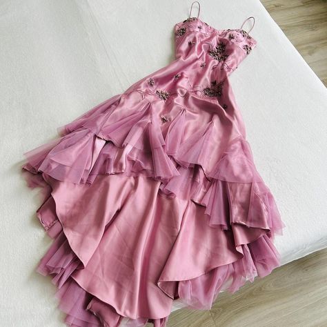 Rare pink fairycore dream dress (S) This dress... - Depop Pink Fairycore, Barbie Vibes, Ethereal Wedding, Frilly Dresses, Wedding Look, Prom Dress Inspiration, Cute Prom Dresses, Pretty Prom Dresses, Fairytale Dress