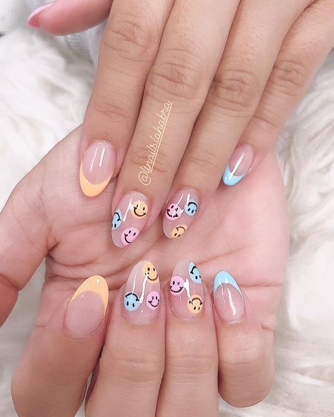 Panda Nails, Preppy Nails, Teen Nails, Hippie Nails, Aesthetic Preppy, Cute Simple Nails, Colorful Nails, Simple Gel Nails, Summery Nails