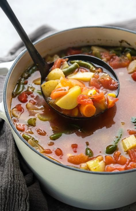 Best Vegetable Soup Recipe, The Stay At Home Chef, Stay At Home Chef, Hearty Vegetable Soup, Vegetable Soup Recipe, Veg Soup, Soup Maker, Vegetable Soup Recipes, Frozen Veggies