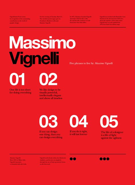 Five Phases - Mssimo Vignelli Vignelli Design, International Typographic Style, Mises En Page Design Graphique, Typography Design Quotes, Massimo Vignelli, Modern Typeface, 타이포그래피 포스터 디자인, Swiss Design, Typographic Poster