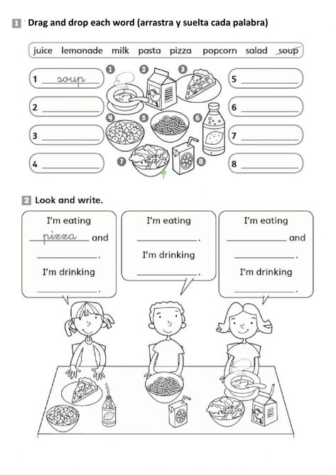 Food Esl Worksheets, Food And Drink Activities For Kids, Esl Food Activities, Food Worksheets For Grade 1, Cookery Worksheets, Food And Drink Worksheet For Kids, Favorite Food Worksheet, Healthy Food Worksheets For Kids, Food And Drink Worksheet