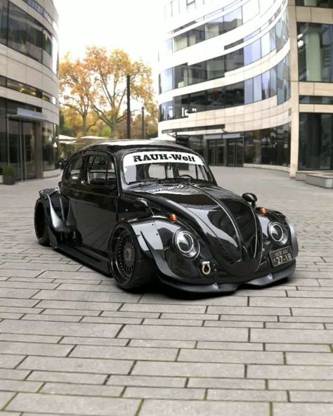 🔰 Robert Design on Instagram: “All Black 🖤 - RWB Lifestyle! ___________________  Peace:) ----------------------- #vw #beetle #volks #overfenders #vwquadrados #volksbrasil…” Beetle Custom, Mobil Mustang, Vw Super Beetle, Rauh Welt, Vw Art, Classic Volkswagen, Combi Volkswagen, Vw Beetle Classic, Volkswagen Car