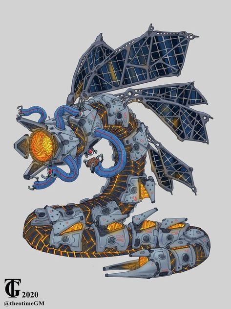 Fantasy Mech, Robot Creature, Robot Dragon, Robot Monster, Robot Animal, Futuristic Robot, Cool Robots, Arte Robot, Cool Monsters