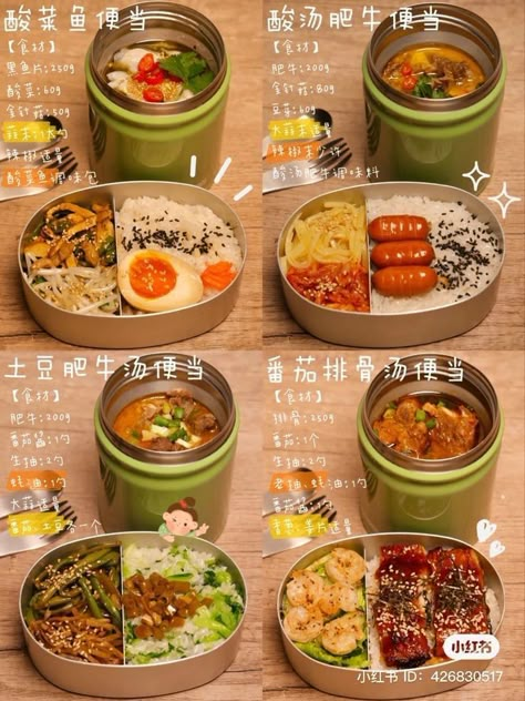 Japanese Lunch Aesthetic, Japanese School Lunch Lunchbox Ideas, Healthy Japanese Bento, Easy Bento Ideas, Japanese School Lunch Recipes, Aesthetic Lunchbox For School, Bento Box Aesthetic Korean, Chinese School Lunch, Asian School Lunch Ideas