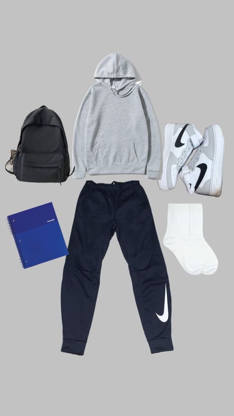 #myfirstshuffle #cozyfit #backtoschooloutfit #nikeaesthetic Boyfriend Clothes, Nike Sweatpants Mens, Nike Aesthetic, Fits Fall, School Fit, Nike Sweats, Sports Wear, Sweat Pants, Sport Wear