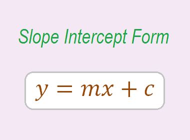 Equation of a straight line in terms of slope (m) and y-intercept (c) of the line is called the equation in slope intercept form. It is written as y = mx+c. Notes Math, Slope Intercept Form, Algebra Equations, Algebraic Expressions, It Is Written, Math Problems, Straight Line, Dotted Line, Graphing Calculator