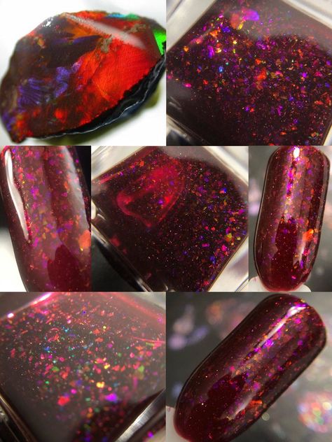 Illyrian Polish - Blood Red Opal - Hella Handmade Creations - July 2019 Red Opal, Nail Colour, Blood Red, Nailed It, Nail Colors, Opal, Gemstones, Nails, Red