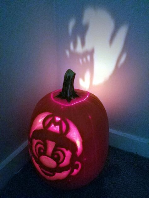 Mario pumpkin carving Pumpkin Mario Bros, Mario Carved Pumpkin, Hei Hei Pumpkin Carving, Mario Pumpkin Carving Ideas, Super Mario Pumpkin Carving, Nintendo Pumpkin Carving, Megamind Pumpkin, Pumpkin Carving Ideas Mario, Mario Kart Pumpkin