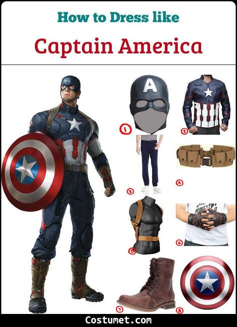 Diy Captain America Costume, Hawkeye Halloween Costume, Captain America And Bucky Costume, Captian America Costume, Captain America Diy Costume, Captain America Halloween Costume Women, Superhero Costumes For Men, Peggy Carter Costume, Captain America Halloween Costume