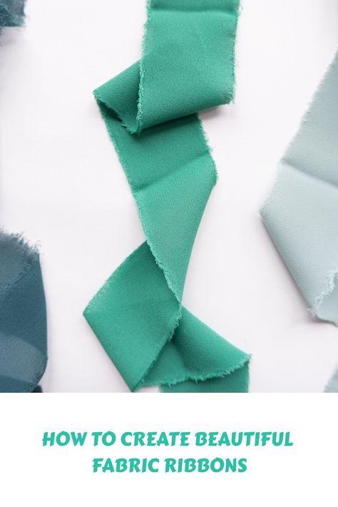 How to Create Beautiful Fabric Ribbons: A Step-by-Step Guide - Fabricerie How To Fray Fabric Edges, Long Edges, Rit Dye, Gift Toppers, How To Make Ribbon, Gift Bows, Fabric Bows, Diy Ribbon, Floral Wire