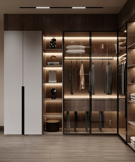 Master bedroom :: Behance Luxurious Walk In Wardrobe, Wardrobe Design Behance, Clothes Cabinet Design Ideas Bedroom, Walking Closet Luxury, Hotel Room Design Luxury Bedrooms, Wadrobe Clothes Design Modern, Master Wardrobe Design, Wall Closet Ideas Bedroom, Wardrobe Design Modern Luxury