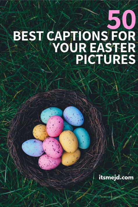 50 Egg-cellent Captions And Quotes For Your Easter Pictures #Easterquotes #Eastercaptions #easterquote #easterpuns #eastersayings Easter Picture Quotes, Easter Insta Captions, Easter Ig Captions, Easter Message Board Quotes, Easter Message Board Ideas, Easter Captions Instagram, Easter Instagram Captions, Cute Easter Quotes, Monday Captions