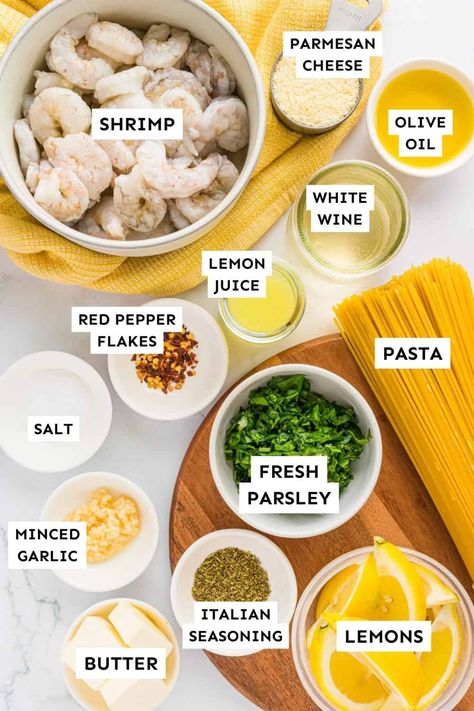 Cheesy Pesto Bread, Lemon Shrimp Pasta, Easy Shrimp Pasta, Beef Freezer Meals, Shrimp Scampi Pasta, Scampi Pasta, Comfort Pasta, Shrimp Scampi Recipe, Scampi Recipe