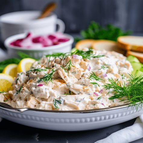 What Is Whitefish Salad? Smoked Whitefish Salad, White Fish Salad, Whitefish Salad, Ham Salad Recipes, Pickle Slices, Ham Salad, Fish Salad, Homemade Salads, Rye Bread