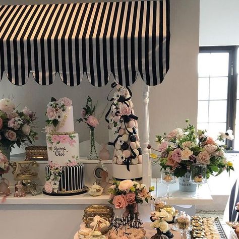 Glamourous Affairs Inc. on Instagram: "She said Oui, French inspired, tres chic, swoon worthy bridal shower that had all the ohhlalas with dream team of talented vendor friends @finecakesbyzehraofficial @coverscouture @sohosweetcarts @mangostudios @themanor1982 (Olivia vanity in blush pink ) #luxurycakes #cakedesigner #vintagerentals #fairytalewedding #florals #floraldesigner #elegantcakes #frenchinspired #bridalshowerideas #bridalshower #babyshower #dessertdisplay #desserttable #weddinginspiration #weddingtrends #baptismdecor #elegantwedding #1stbirthdayparty #barmitzvah #weddingplanner #eventplanner #cakestyling #dessertinspo #weddingfurniture #romanticwedding #pasteries #caketable #caketabledecor #weddinglounge #weddingdesserttable" She Said Oui, Paris Bridal Shower, Wedding Lounge, Cake Table Decorations, Wedding Furniture, Wedding Dessert Table, Dessert Display, Wedding 2024, Elegant Cakes