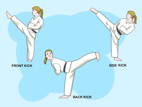 How to Understand Basic Karate: 10 Steps (with Pictures) - wikiHow Basic Taekwondo Moves, Karate Tricks, Karate Basics, Wing Chu, Karate Outfit, Karate Moves, Martial Arts Sparring, Karate Training, Karate Belt