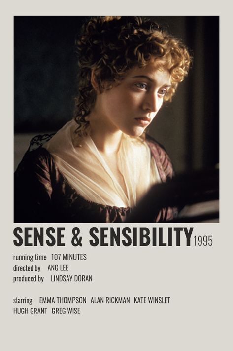 Sense And Sensibility Poster, Sense And Sensibility Movie, Sense And Sensibility Aesthetic, Sense Sensibility, Minimalist Polaroid Poster, Film Polaroid, Sense And Sensibility, Night Film, Iconic Movie Posters