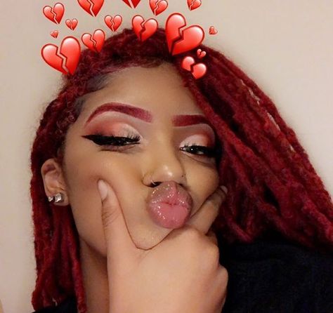 Red Hair And Red Eyebrows, Red Eyebrow Makeup, Red Eyebrows, Ombre Eyebrows, Bleached Eyebrows, Birthday Makeup Looks, Braids Hairstyles Pictures, Nba Youngboy, Wrong Number