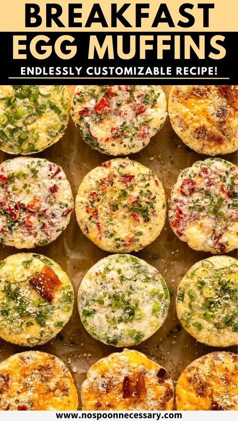 Egg Miffins, Breakfast Egg Muffins Recipes, Egg Muffin Recipes, Egg Breakfast Muffins, Omelette Muffins, Breakfast Egg Muffins, Packed Meals, Tin Ideas, Egg Muffins Recipe