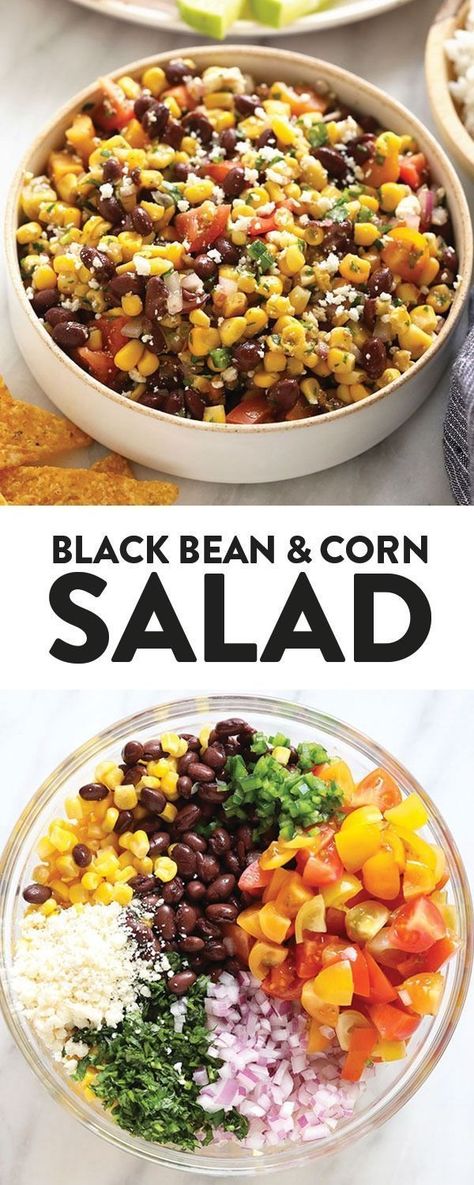 Cold Corn Salad, Bean Corn Salad, Corn And Bean Salad, Black Bean Corn Salad, Black Bean Salad Recipe, Corn Relish, Black Bean Corn, Corn Pasta, Satisfying Salads