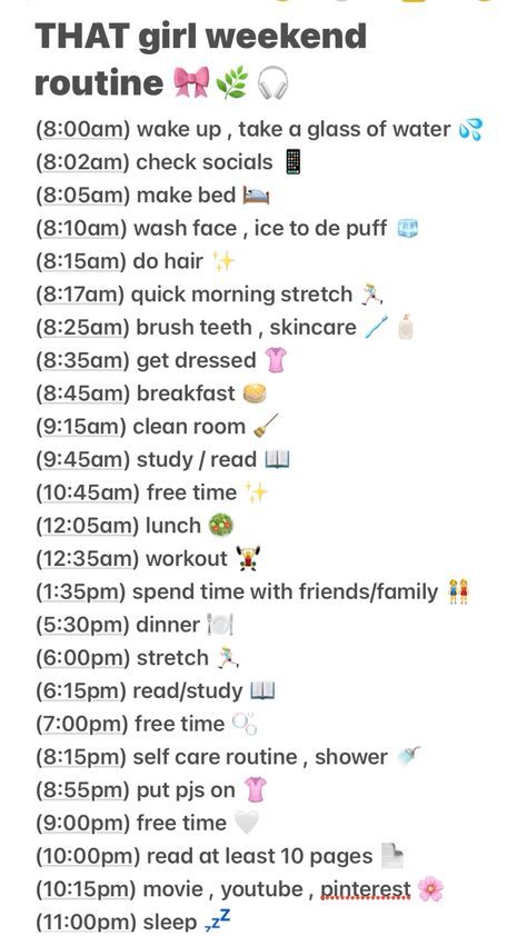 Daily Routine Kids, Weekend Routine, Morning Routines List, Aesthetic Routine, Perfect Routine, School Routine For Teens, Morning Routine School, Morning Routine Checklist, Daily Routine Planner