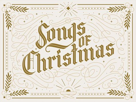 Songs of Christmas Sermon Branding by Fruitful Nativity Graphic Design, Christmas Branding Design, Christmas Graphic Design Inspiration, Winter Branding, Christmas Design Graphic, Christmas Typography Design, Christmas Branding, Christmas Illustration Design, Art Deco Christmas