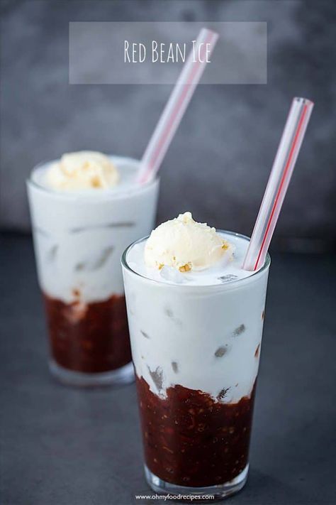 Red Bean Smoothie, Asian Red Bean Recipes, Sweet Red Bean Recipes, Red Bean Ice Cream, Red Bean Recipe, Japanese Drinks Recipe, Red Bean Ice Cream Recipe, Red Bean Recipes, Chinese Drinks