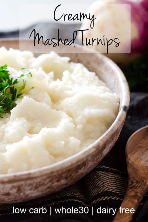 Mashed Turnip Recipes Thanksgiving, Keto Mashed Turnips, Mashed Turnips Recipe, Radish Mashed Potatoes Keto, Turnip Recipes Mashed, Turnip Mashed Potatoes, Mashed Radishes, Creamed Turnips, Keto Turnips