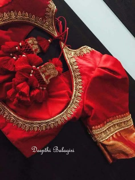 35 Stunning Latest Maggam Work Blouse Designs 2020 Latest Maggam Work, Red Blouse Design, Work Blouse Designs, Silk Saree Blouse Designs Patterns, Maggam Work Blouse, Saree Bollywood, New Saree Blouse Designs, Backless Blouse Designs, Cutwork Blouse Designs