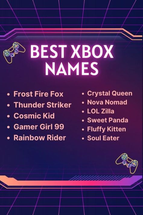 330 Creative Xbox Names For Passionate Gamers - Brand Peps Girl Gamer Tag Names, Xbox Gamer Tag Ideas, Gamer Tag Names Ideas Girl, Xbox Gamertag Name Ideas, Gamertag Name Ideas, Logo Sq, Gamer Names, Funny Nicknames, Gamer Tags