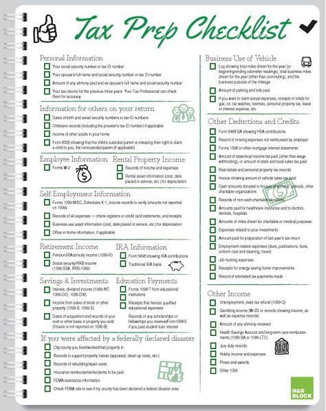 Handy, Printable Tax Prep Checklist | Block Talk - The H&R Block Official Corporate Blog Tax Prep Checklist, Tax Checklist, Tax Organization, Prep Checklist, Income Tax Preparation, Business Tax Deductions, Tax Write Offs, Tax Help, Small Business Tax