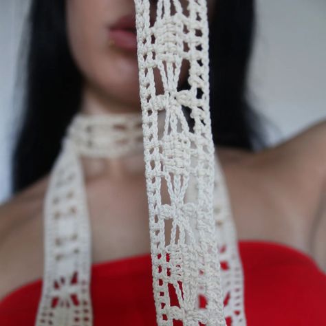 crochet summer scarf 🧣⛱️🎀 i am a scarf addict 🫠 so had to make a cute lace crochet scarf for the summer! 🫶🏻 sometimes making small crochet projects relaxes me a lot, instead of always making super complicated patterns and endless wips 🙃🧺〰️ _ #crochetscarf #crochetaccessory #simplecrochet #yarnclub #yarngram #crochetartists #crochetpattern #lacecrochet #crochetdetails Crochet Summer Scarf, Lace Crochet Scarf, Small Crochet Projects, Red Crochet, Small Crochet, Summer Scarf, Crochet Summer, Summer Scarves, Lace Crochet