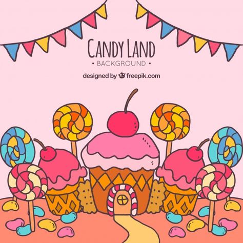 Candy World Drawing, Candy Drawings, Candy Land Background, Land Background, Desert Drawing, Candy Kingdom, Candy Drawing, Candy Castle, Castle Illustration