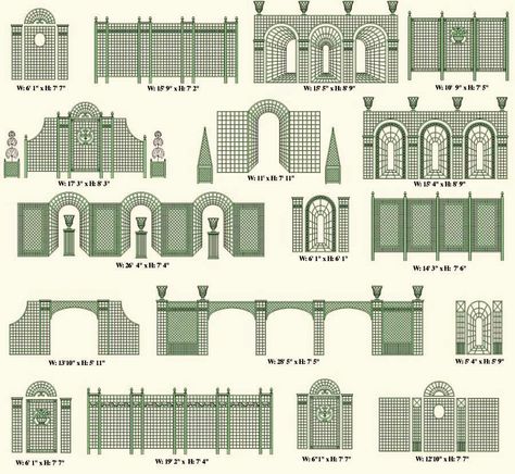 French Garden Trellis, French Formal Garden Design, French Trellis Garden, Rose On Trellis, Trellis Design Architecture, French Fence, Trellis Illustration, French Trellis, Victorian Trellis