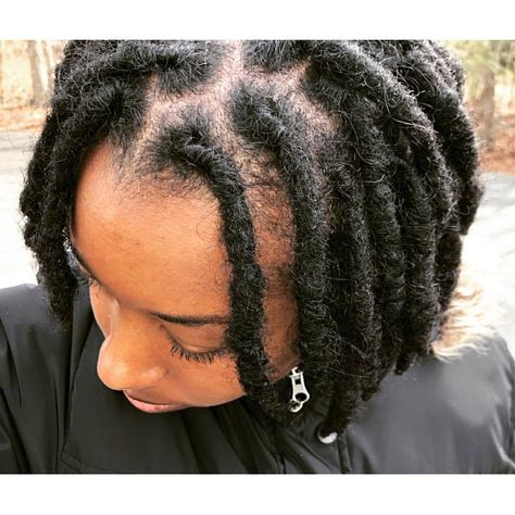 Different Types Of Natural Locs Black Women, Large Starter Locs, Neat Locs Women, Coming Out Locs, Thick Starter Locs, Medium Thick Locs On Black Women, Thick Interlocked Locs, Thick Dreads, African Natural Hairstyles