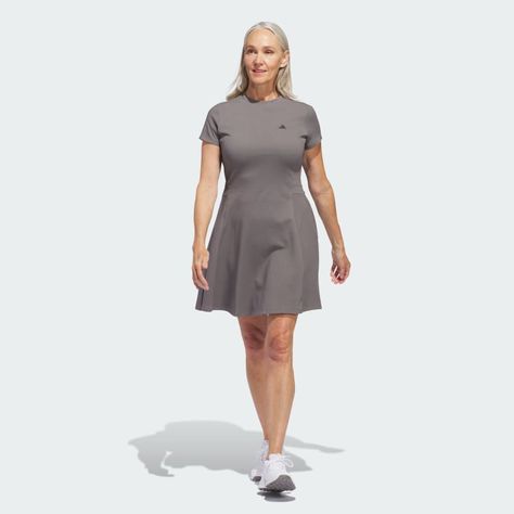 Clean and simple goes with any setting. This adidas golf dress does just that. It's the comfy, easy-moving dress and shorts combo you can wear for a casual social round and finish where ever the day leads. Quick-drying brrr® fabric is super soft and keeps you feeling cool and comfortable throughout the day.By choosing recycled, we are able to reuse materials that have already been created, which helps to reduce waste. Renewable materials choices will help us to remove our reliance on finite resources. Our products made with a blend of recycled and renewable materials feature at least 70% total of these materials. Women Golf Outfit, Golf Dress, Adidas Country, Adidas Short, Golf Dresses, Performance Dresses, Adidas Golf, Golf Outfits Women, Dress Xl