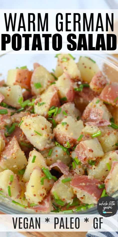 Potato Salad Without Mustard, Gluten Free Oktoberfest Food, Gluten Free German Potato Salad, Gluten Free Dairy Free Potato Salad, German Potato Salad Vegetarian, Healthy German Potato Salad, German Potato Salad With Egg, Vegetarian Oktoberfest Food, Vegan Oktoberfest Recipes