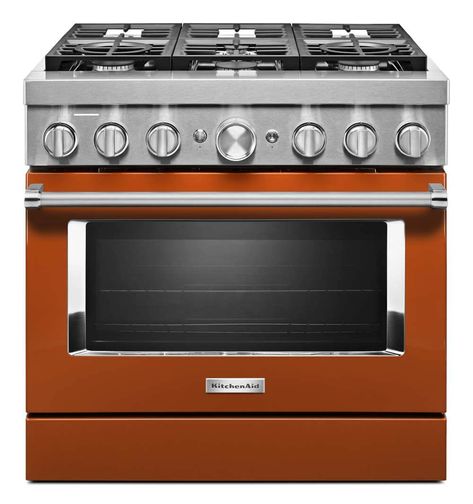 Avocado! Burnt Orange! Kitchenaid kitchen ranges in 8 colors including these retro favorites - Color Appliances, Kitchenaid Appliances, Retro Dining Table, Zucchini Side Dishes, Cleaning Oven Racks, Convection Range, Electronic Store, Self Cleaning Ovens, Glen Canyon